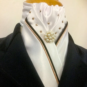 Stock Tie Rose Gold & Colour Piping with Swarovski Crystals