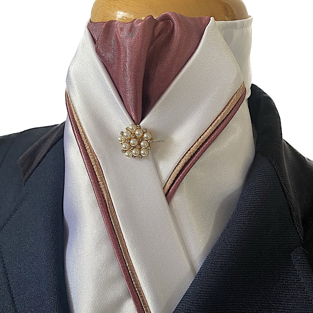 Stock Tie with Rose Gold Piping and Colour with Swarovski Crytals